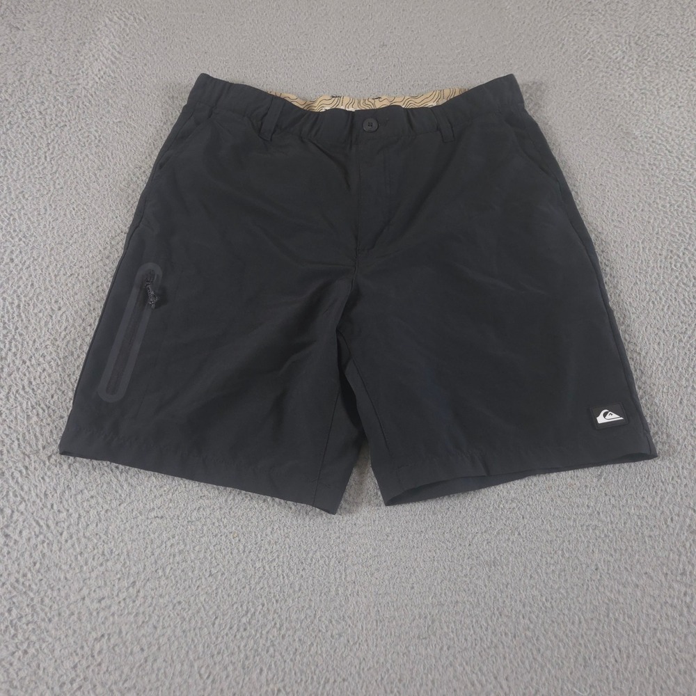 Quiksilver Shorts Mens 36 Black Hybrid Stretch Zip Pocket Amphibious Boardshorts